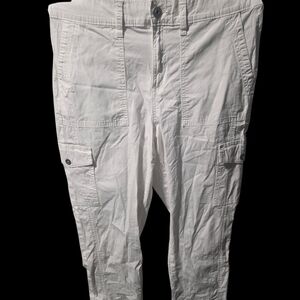 Style & Co. White Cropped Cargo Utility Pants